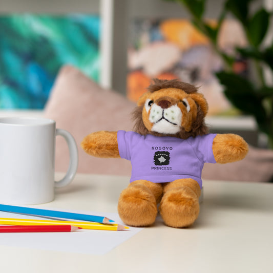 Kosovo Princess | 8" Plush Lion with Personalized Tee – Majestic & Cuddly Gift for Kids & Toddlers