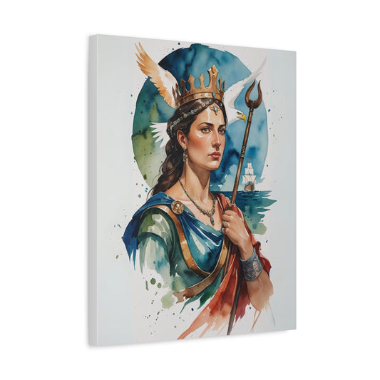 Queen Teuta of Illyria Watercolor Style Canvas | Historical Wall Art in Multiple Sizes
