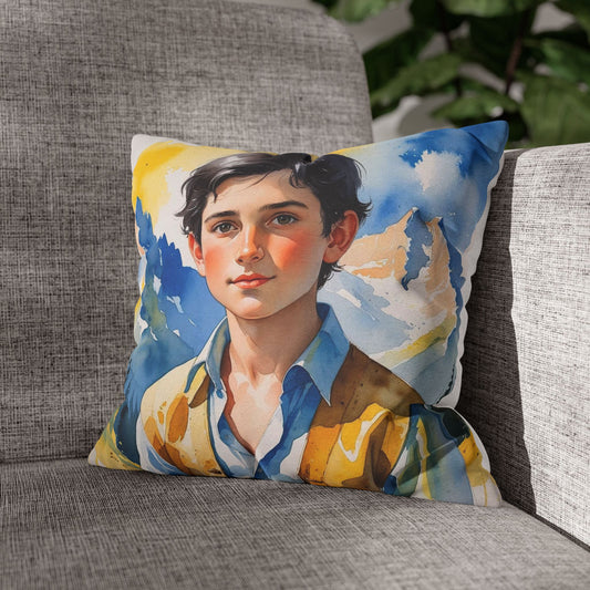 "Trim Among the Accursed Mountains" – Watercolor Art Pillowcase in 4 Sizes, Decorative Cushion Cover with Balkan Charm