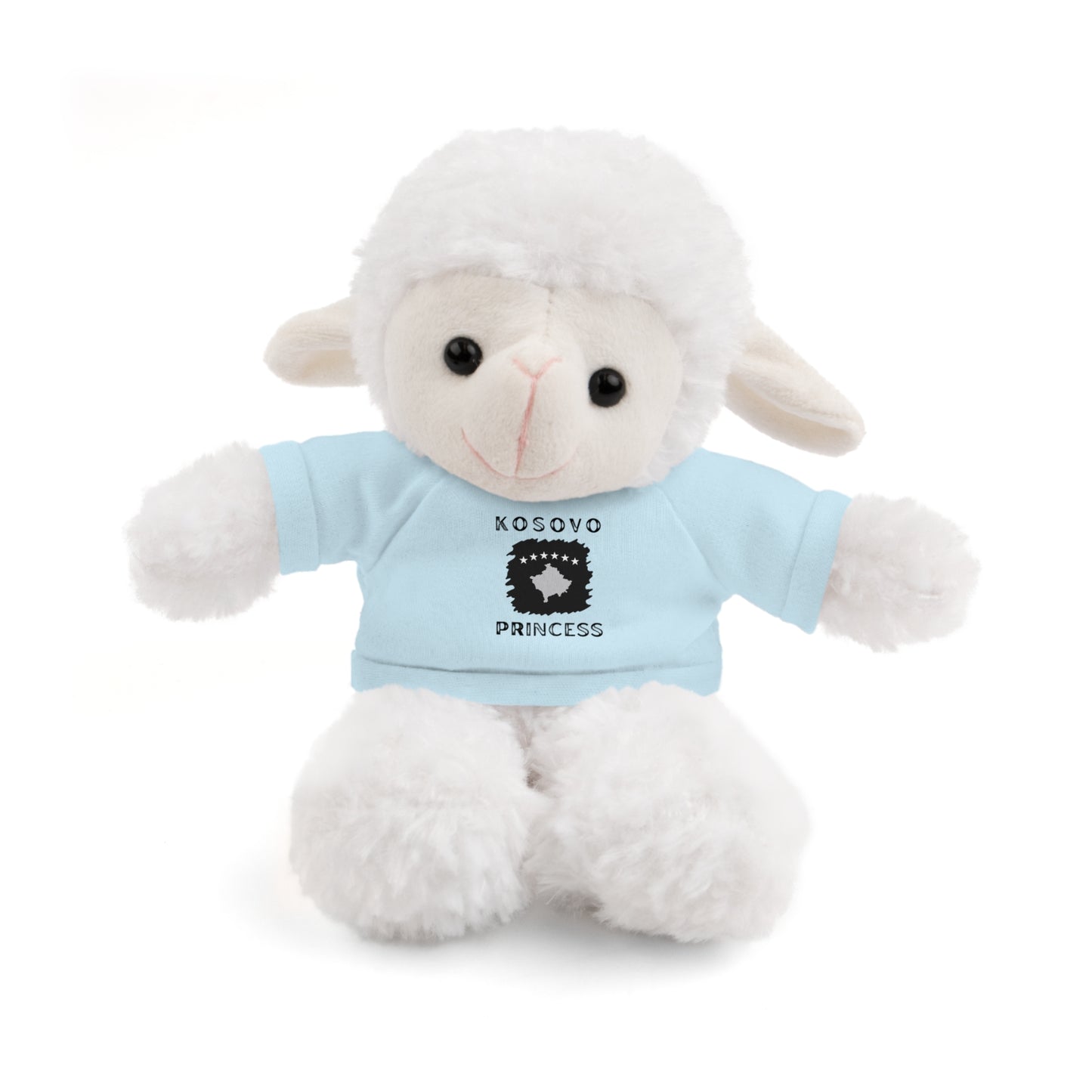Kosovo Princess | 8" Plush Sheep with Personalized Tee – Soft & Sweet Gift for Kids & Toddlers