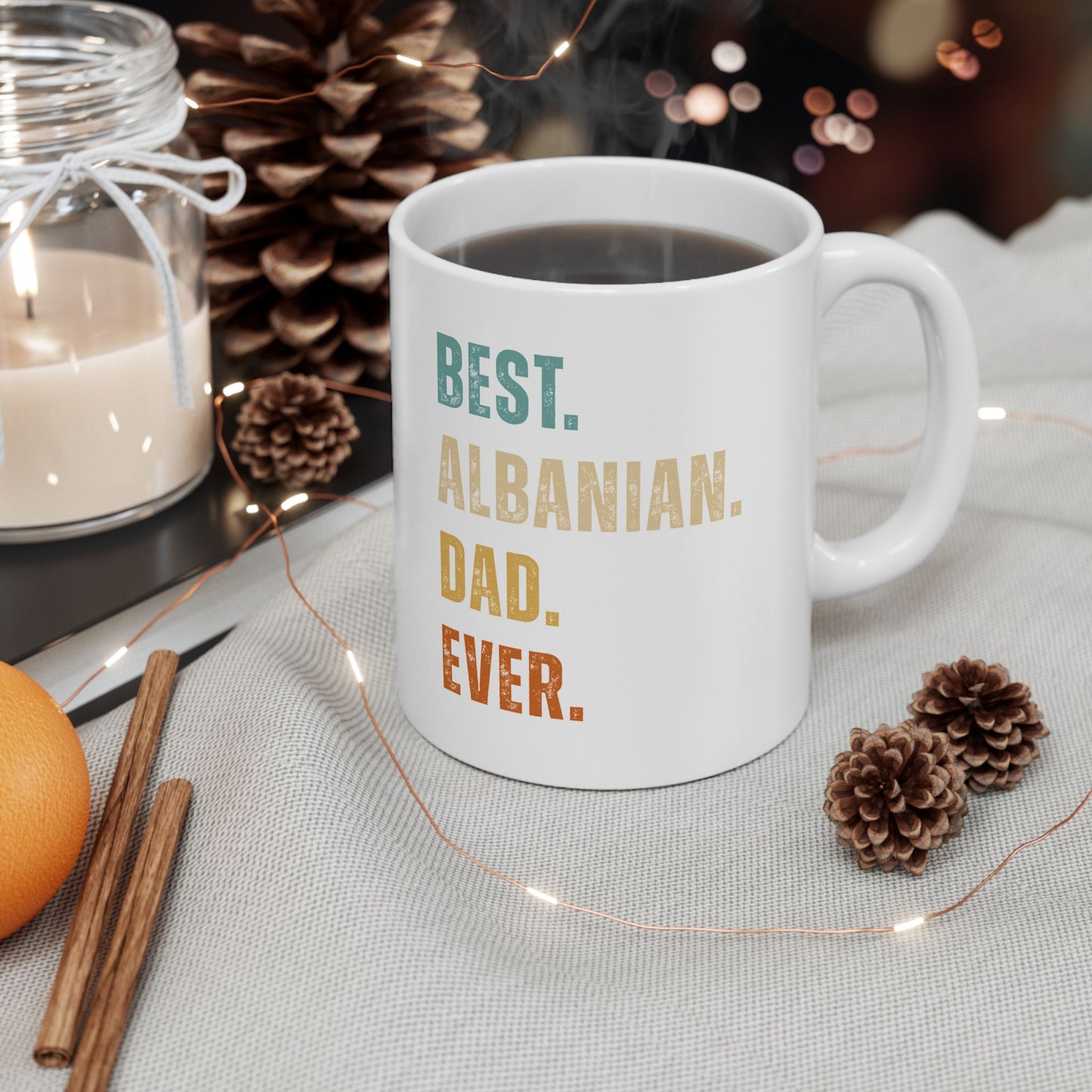Best Albanian Dad Ever – Ceramic Mug (11oz) | Perfect Gift for Father’s Day, Coffee & Tea Lovers, and Everyday Pride