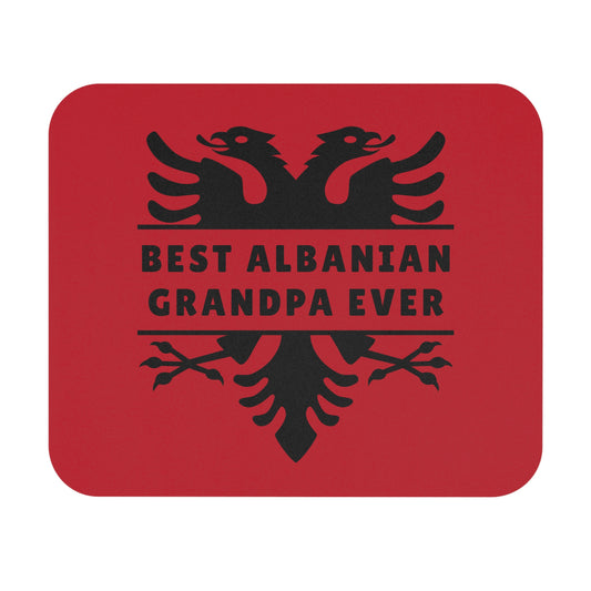 Best Grandpa Ever – Albanian Eagle Mouse Pad Strong & Patriotic 9"x8" Desk Mat | Gift for Albanian Grandfathers
