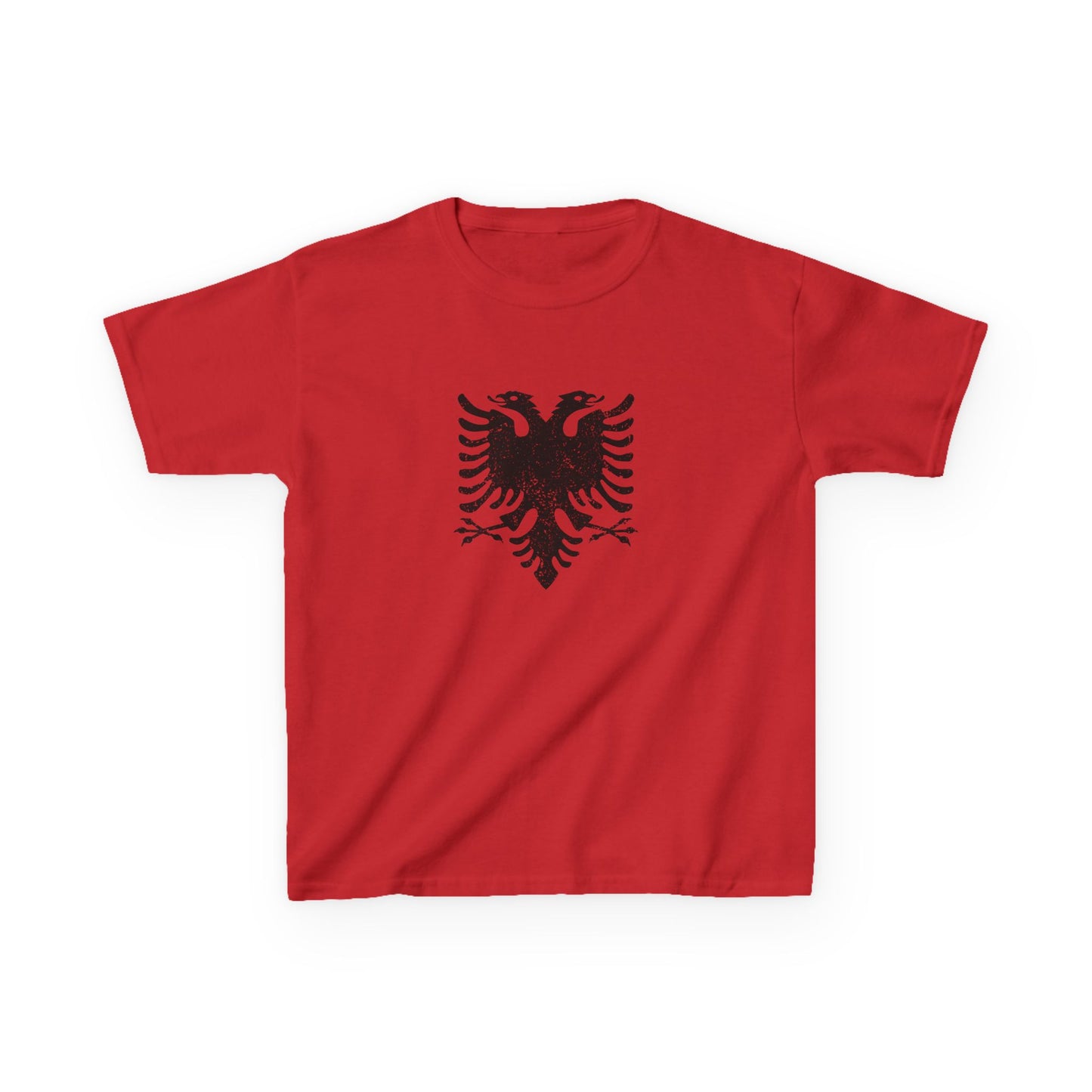 Distressed Albanian Eagle Kids Tee – Soft Cotton Shirt | Bold & Cute Pride Tee for Boys & Girls