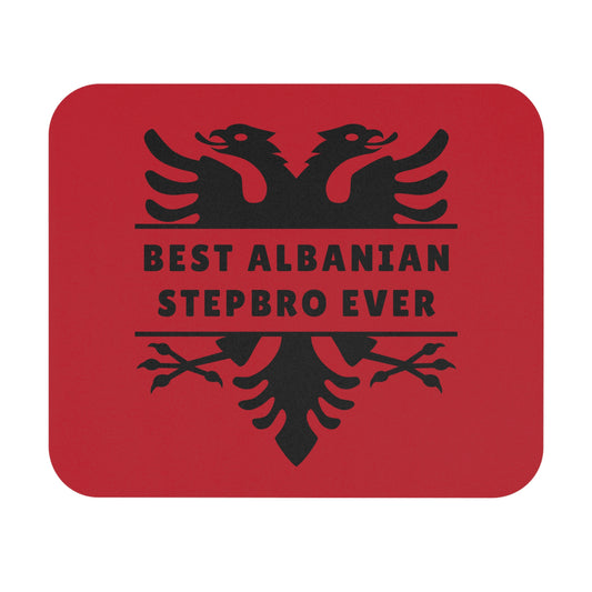 Best Albanian Stepbro Ever – Mouse Pad 9"x8" Double-Headed Eagle Design | Gift for Stepbrothers, Cultural Desk Accessory, Office or Gaming Use