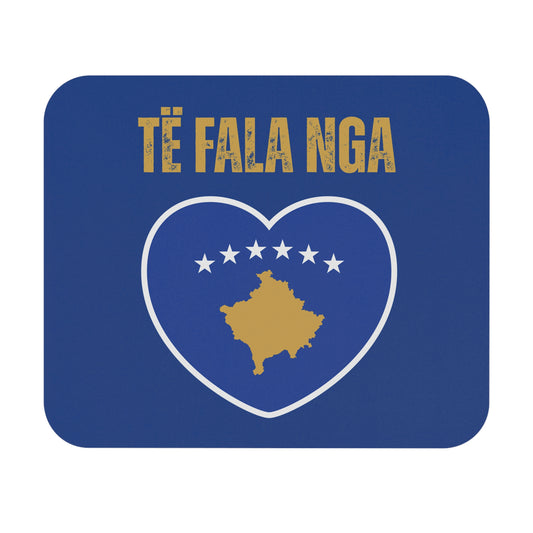 Të Fala Nga Kosova – Greetings from Kosovo Mouse Pad | Bold Blue & Yellow Kosovo Pride Desk Accessory