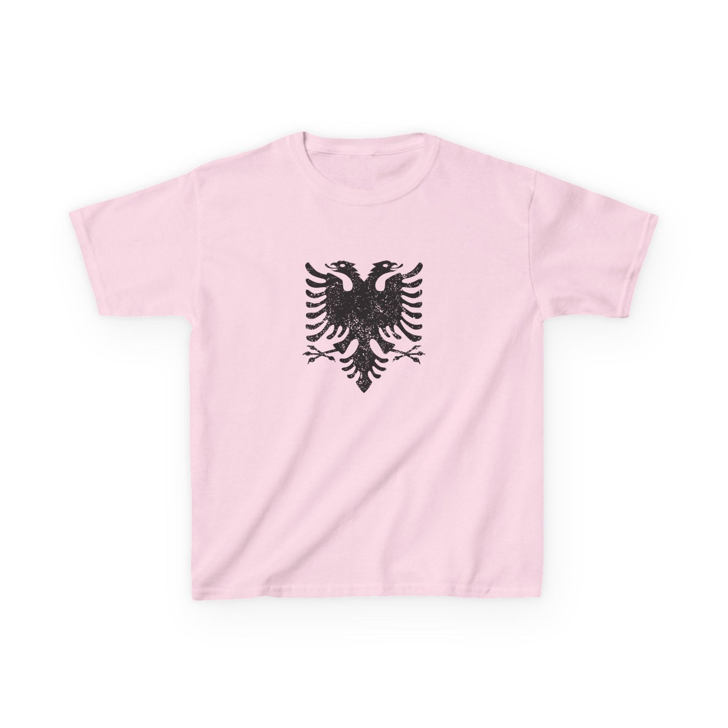 Distressed Albanian Eagle Kids Tee – Soft Cotton Shirt | Bold & Cute Pride Tee for Boys & Girls