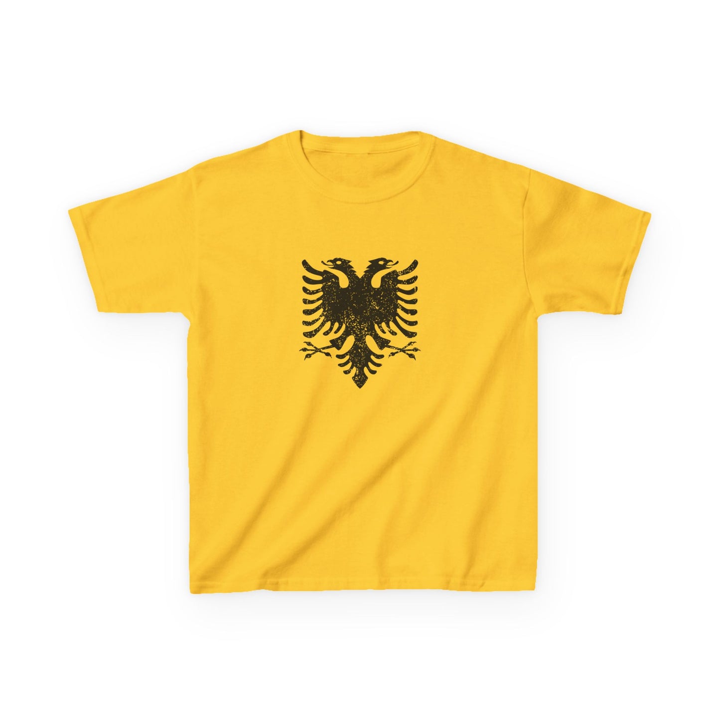 Distressed Albanian Eagle Kids Tee – Soft Cotton Shirt | Bold & Cute Pride Tee for Boys & Girls