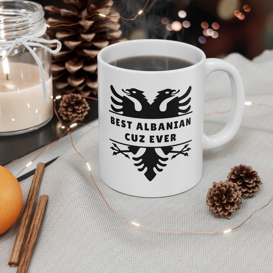 Best Albanian Cuz – 11 oz White Ceramic Mug Bold Family Vibes | Everyday Drinkware | Proud Albanian Identity in Every Sip