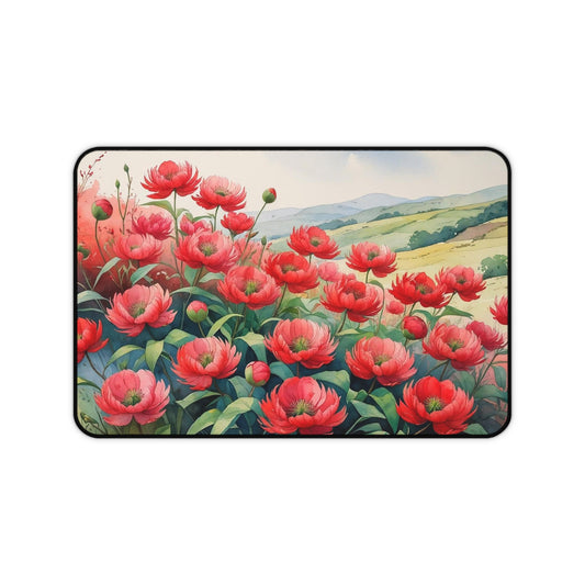 Kosovo National Flower Desk Mat – Paeonia Edition (12" x 18") Elegant Floral Desk Accessory | Cultural Tribute | Gift for Nature Lovers & Proud Kosovars
