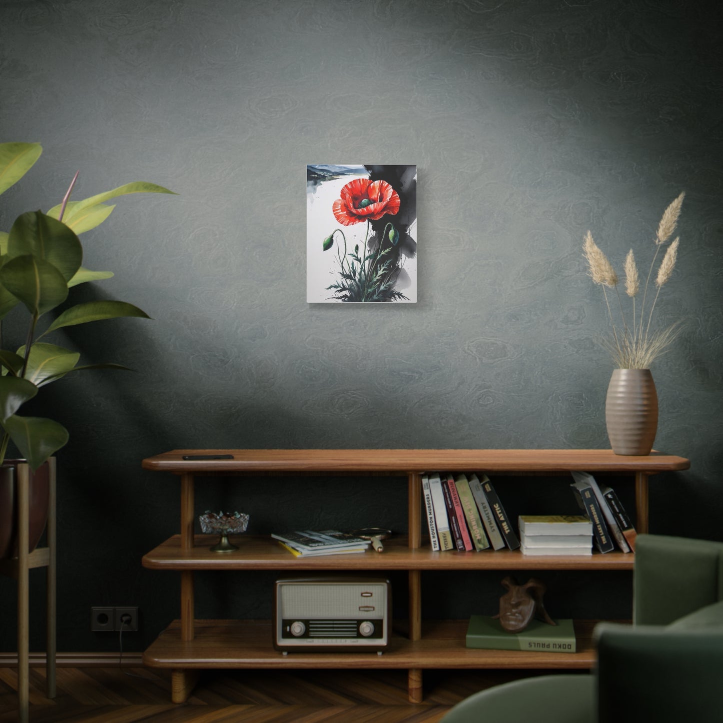 Whispers of the Red Poppy: Spirit of Albania, Vibrant Poppy Canvas Art Print, Floral Wall Decor, Modern Home Decoration, Art for Living Room