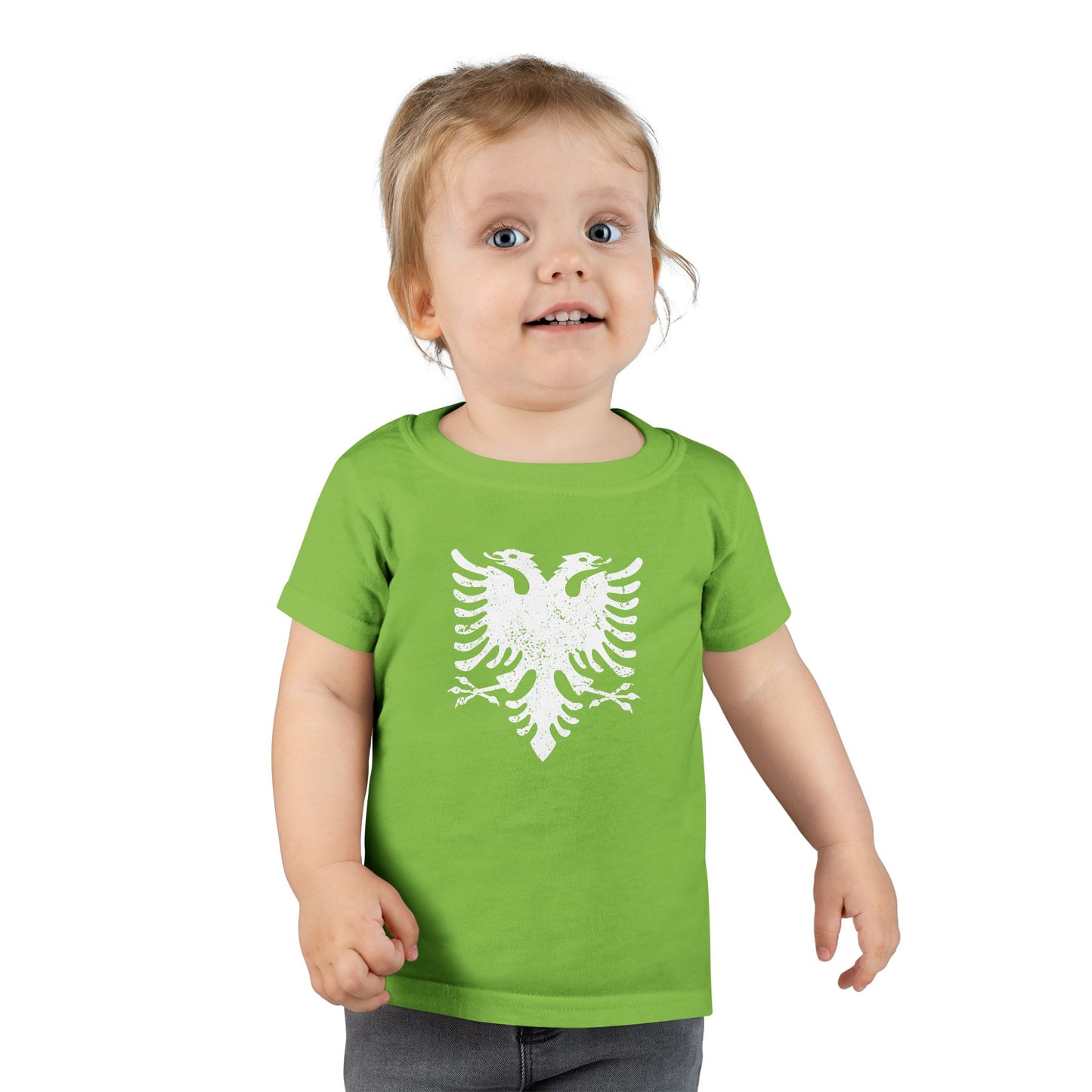Toddler White Eagle Graphic Tee – Soft Cotton Shirt | Distressed Eagle Design for Boys & Girls, Heritage-Inspired Kidswear