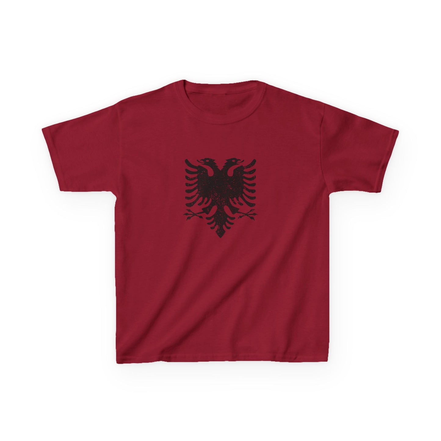 Distressed Albanian Eagle Kids Tee – Soft Cotton Shirt | Bold & Cute Pride Tee for Boys & Girls