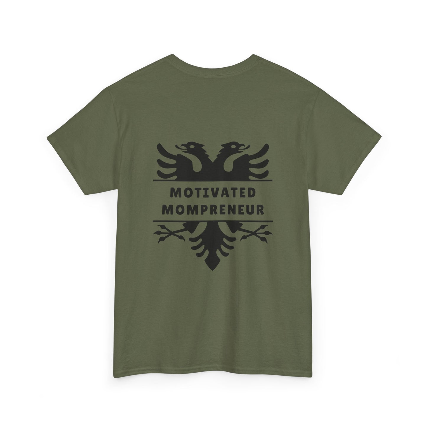 Motivated Mompreneur Heavy Cotton T-Shirt Empowered Mama Shirt | Entrepreneur Gift | Albanian Eagle Design | Business Woman Apparel