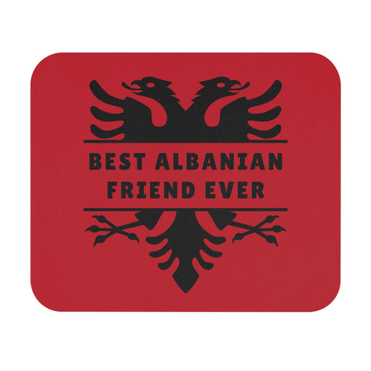 Best Albanian Friend Ever – Mouse Pad 9"x8" Red & Black Eagle Design | Gift for Friends, Desk Accessory, Office Decor, Albanian Pride