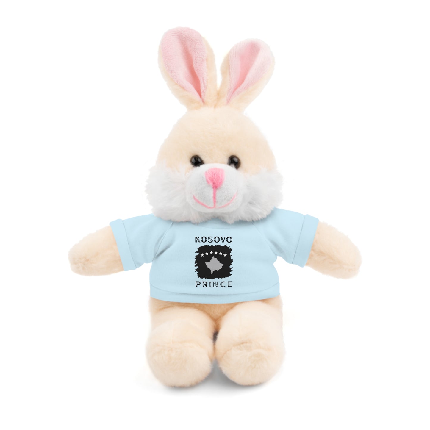 Kosovo Prince | 8" Plush Bunny with Personalized Tee – Soft & Adorable Gift for Boys & Toddlers