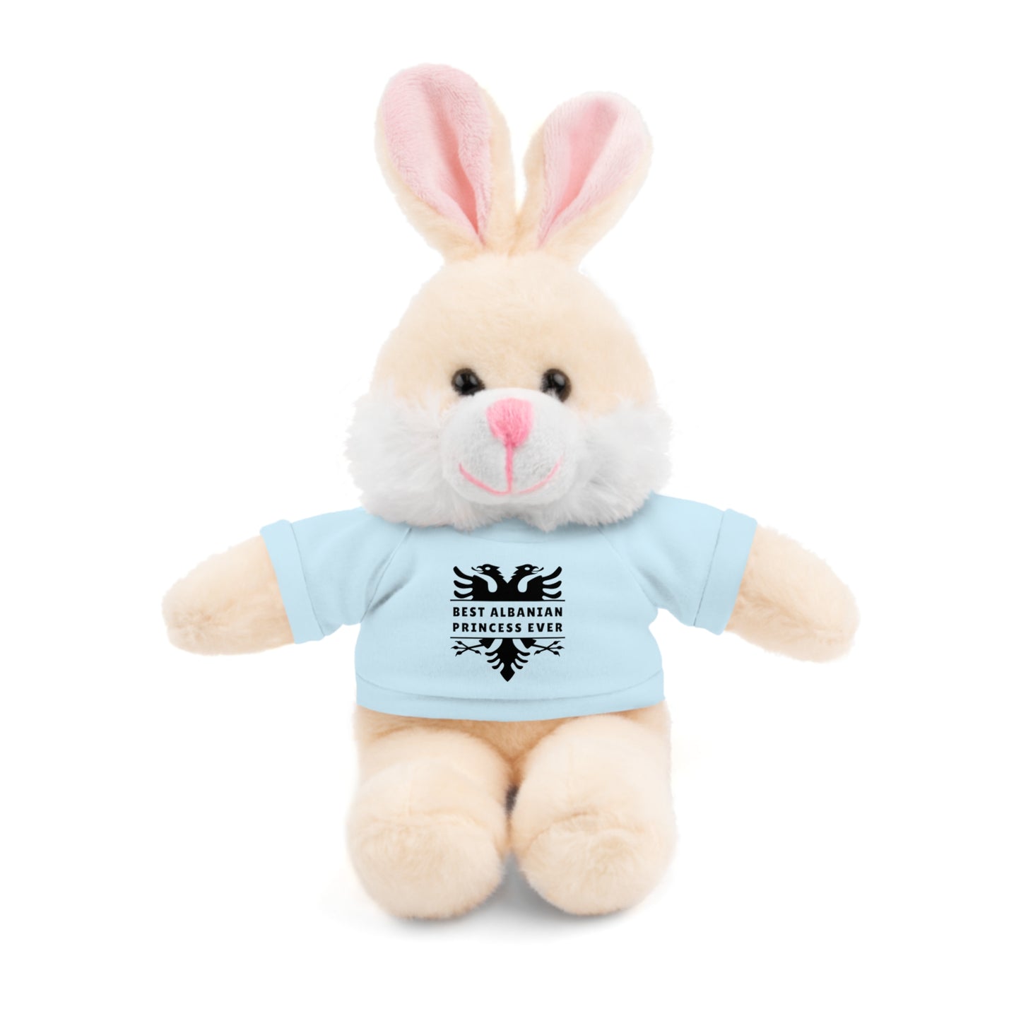 Best Albanian Princess Ever | Personalized 8" Plush Bunny with Custom Tee | Cute Gift for Kids