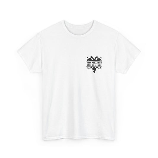 Best Albanian Stepdad Ever – Dual-Sided T-Shirt | Albanian Eagle Pride Tee | Gift for Stepfathers | Multiple Colors Available