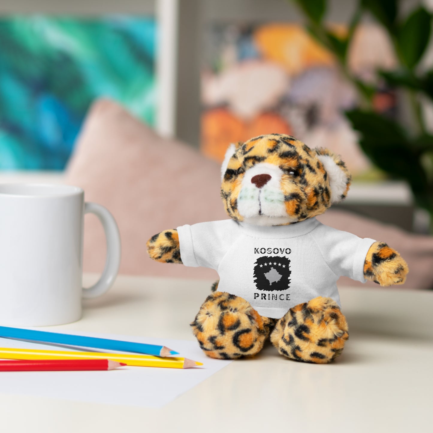 Kosovo Prince | 8" Plush Jaguar with Personalized Tee – Bold & Soft Gift for Boys & Toddlers