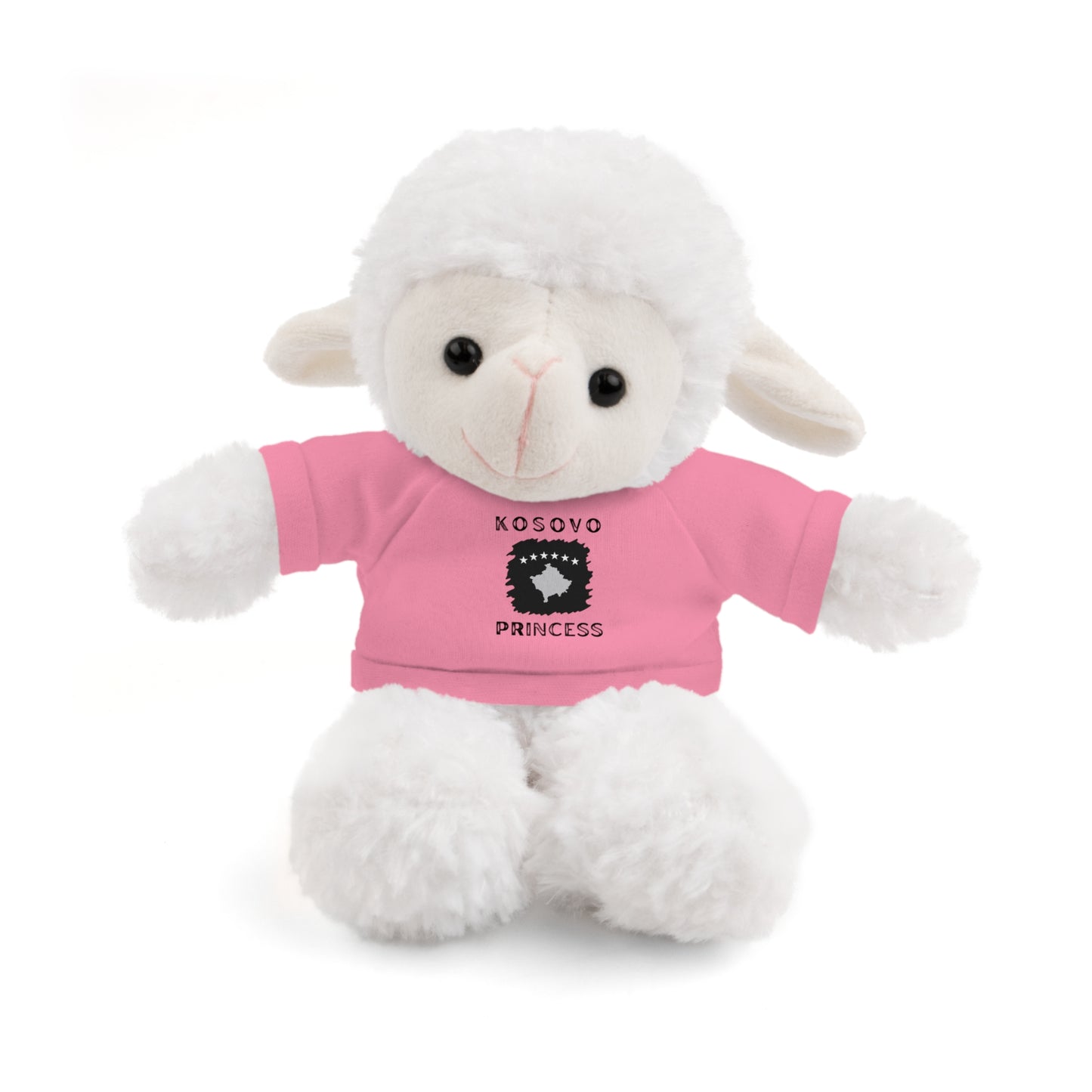 Kosovo Princess | 8" Plush Sheep with Personalized Tee – Soft & Sweet Gift for Kids & Toddlers