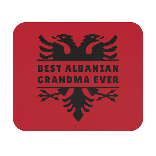 Best Grandma Ever – Albanian Eagle Mouse Pad Heartfelt 9"x8" Desk Mat | Gift for Albanian Grandmothers