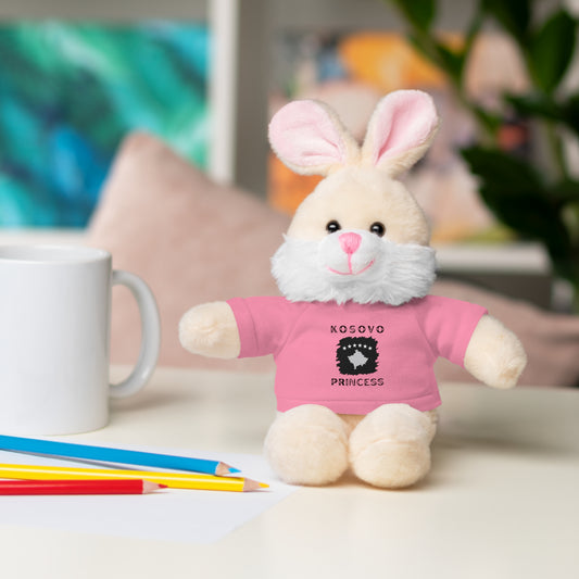Kosovo Princess | 8" Plush Bunny with Personalized Tee – Cute Stuffed Animal Gift for Kids & Toddlers