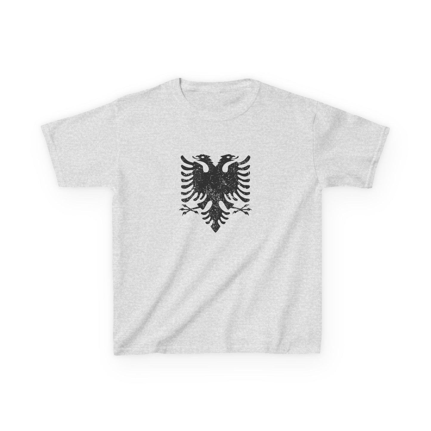 Distressed Albanian Eagle Kids Tee – Soft Cotton Shirt | Bold & Cute Pride Tee for Boys & Girls