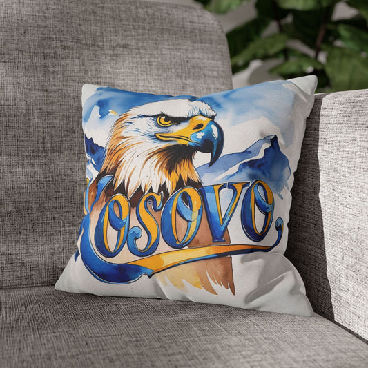 Kosovo Eagle Square Pillowcase, Decorative Home Decor, Bedroom Accent, Unique Gift, Travel Souvenir, Couch or Bed Cushion