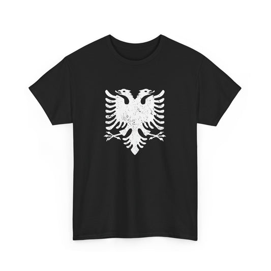 Stylish Unisex Distressed Albanian Eagle Tee – Heavy Cotton T-Shirt | Bold Heritage Wear for Everyday Style, Gifts & Festivals