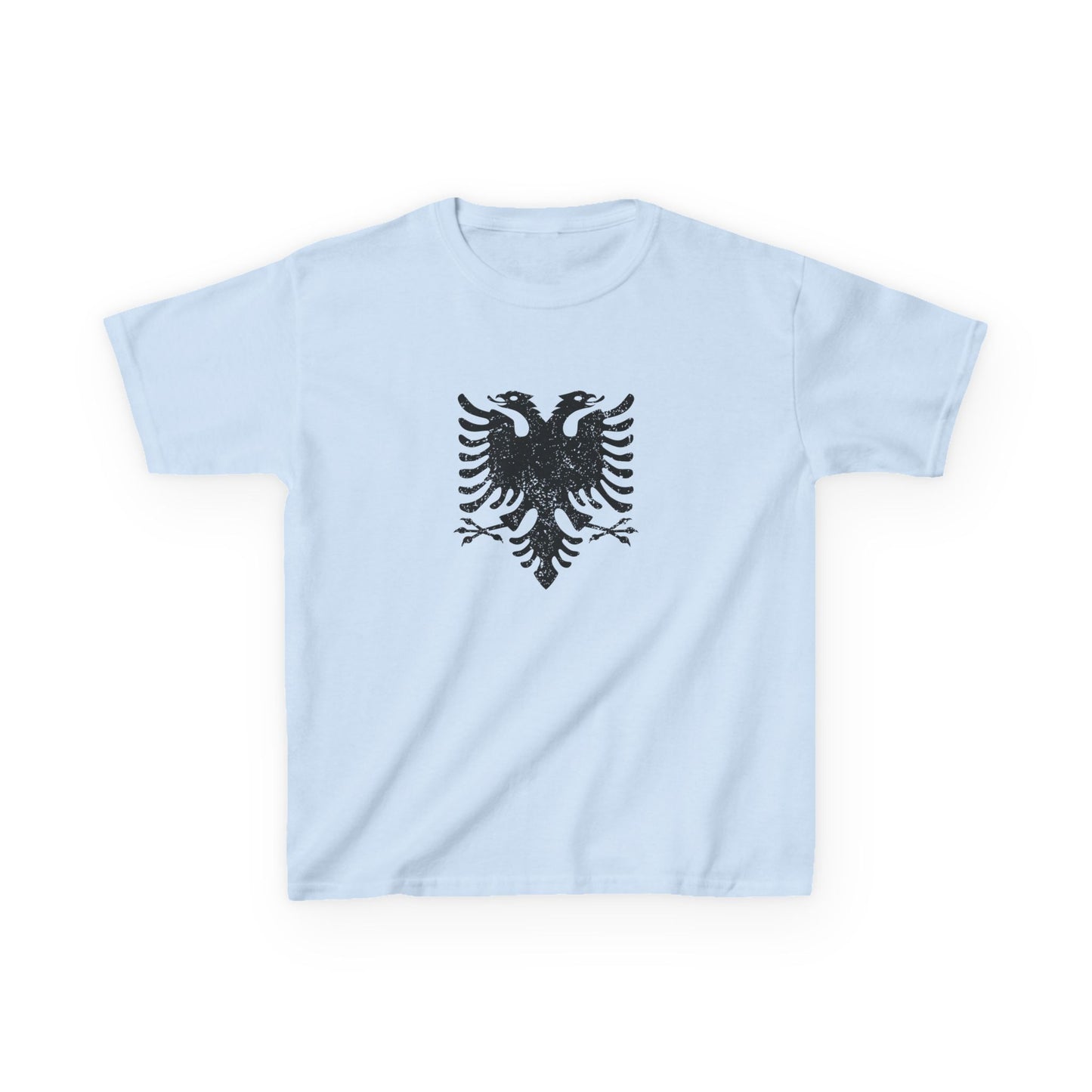 Distressed Albanian Eagle Kids Tee – Soft Cotton Shirt | Bold & Cute Pride Tee for Boys & Girls