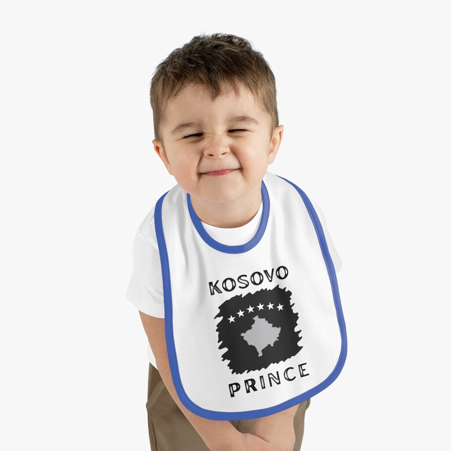 Kosovo Prince Baby Bib | Soft Jersey Bib for Baby Boys – Stylish & Unique Baby Shower Gift