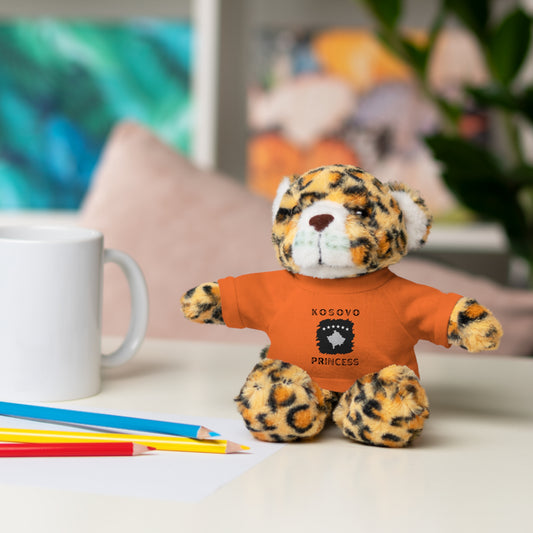 Kosovo Princess | 8" Plush Jaguar with Personalized Tee – Fierce & Cuddly Gift for Kids & Toddlers