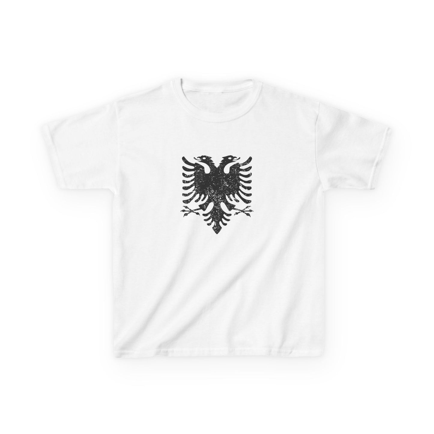 Distressed Albanian Eagle Kids Tee – Soft Cotton Shirt | Bold & Cute Pride Tee for Boys & Girls