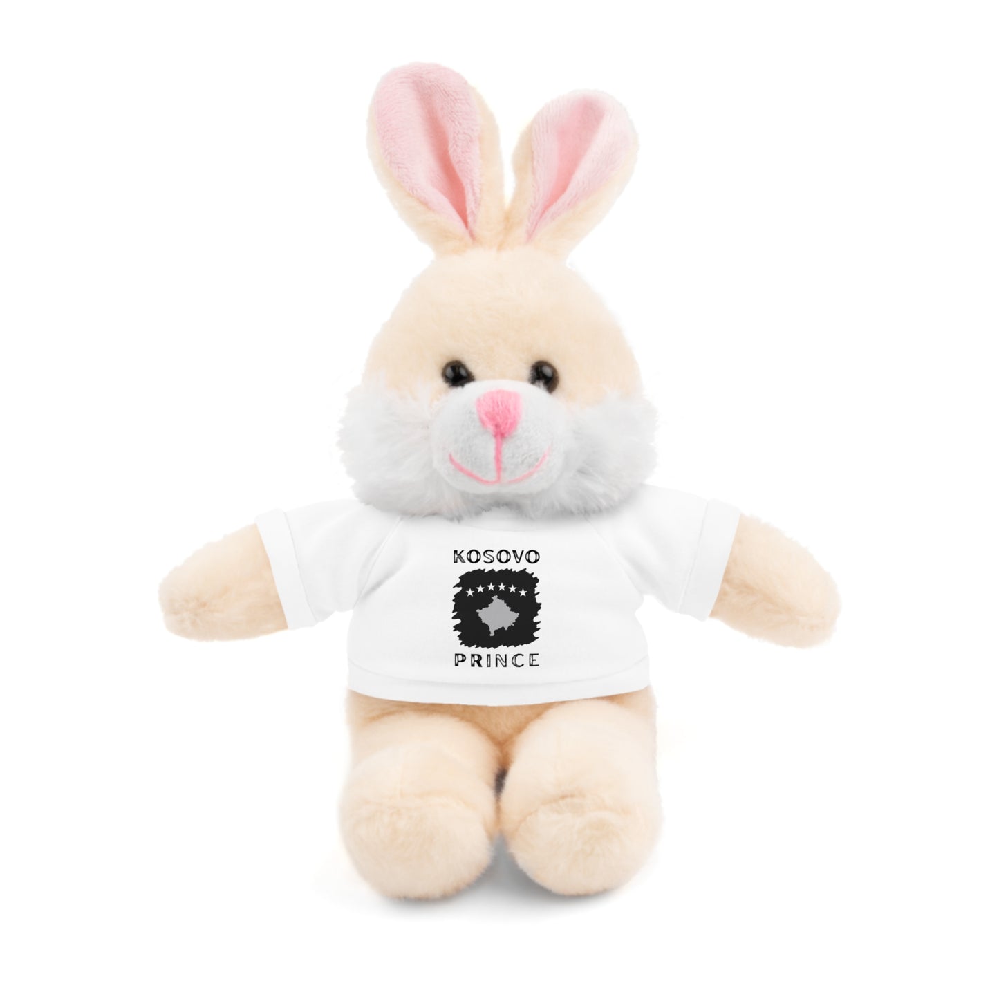 Kosovo Prince | 8" Plush Bunny with Personalized Tee – Soft & Adorable Gift for Boys & Toddlers