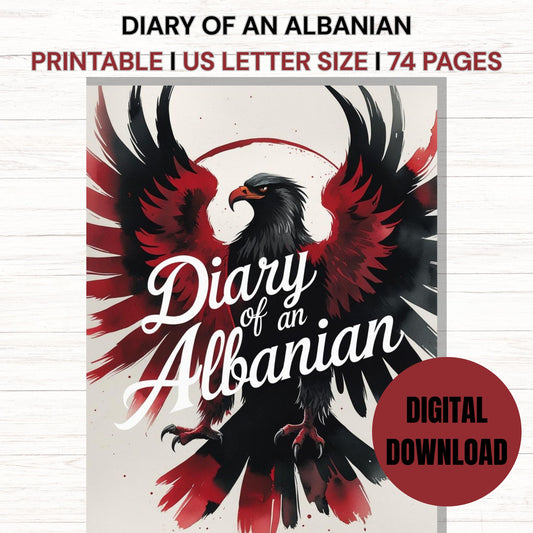 Diary of an Albanian I Digital Download I 74 Pages of Clean Lined Sheets For Writing