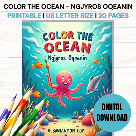 Color the Ocean – Ngjyros Oqeanin I DIGITAL DOWNLOAD I 20 PAGES